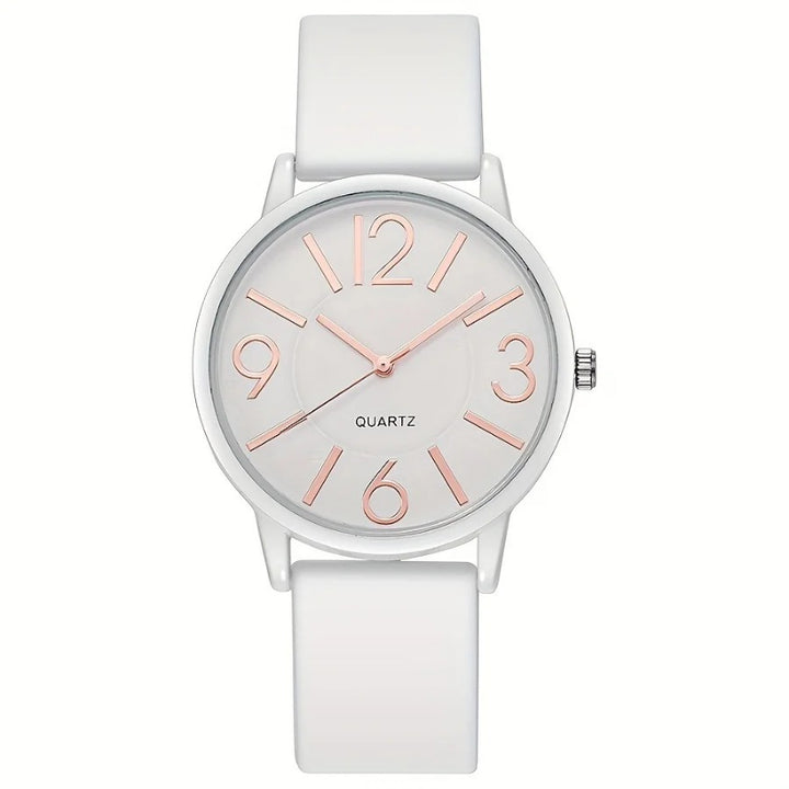 Casual Silicone Band Analog Quartz Wristwatch for Women