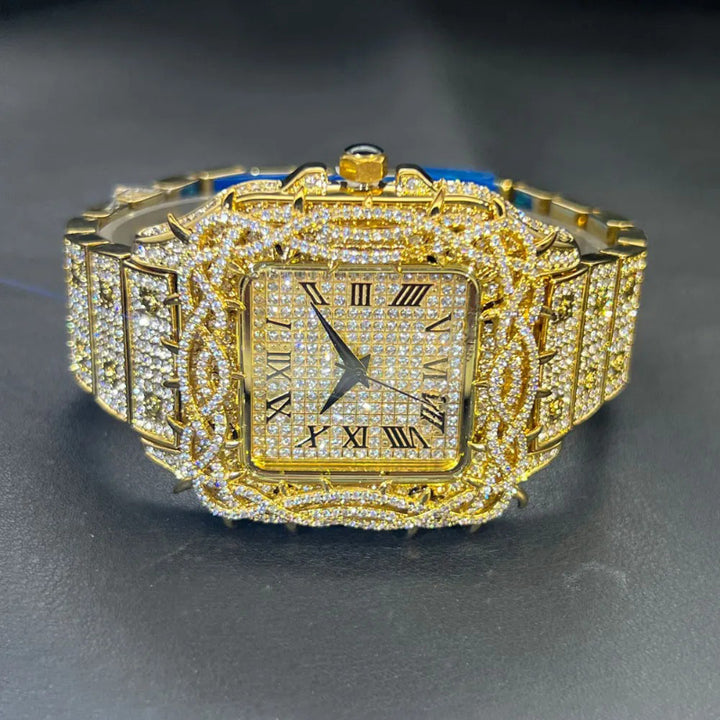 Prestigious Jewelry Watch with Luxurious Rhinestone Encrusting
