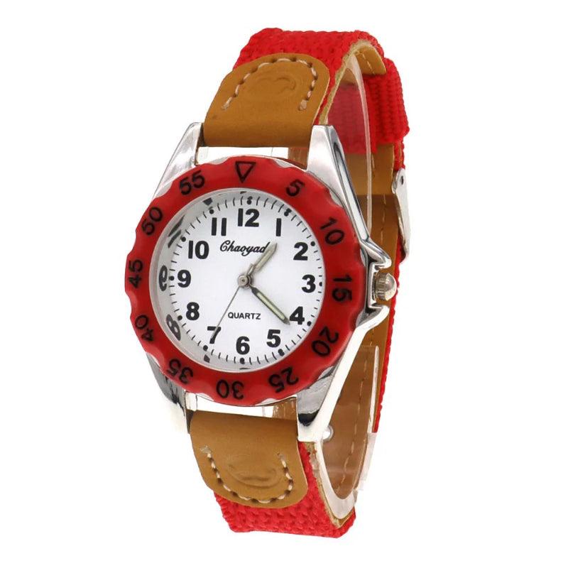 Sporty Casual Nylon Strap Easy-to-read Quartz Watch for Kids