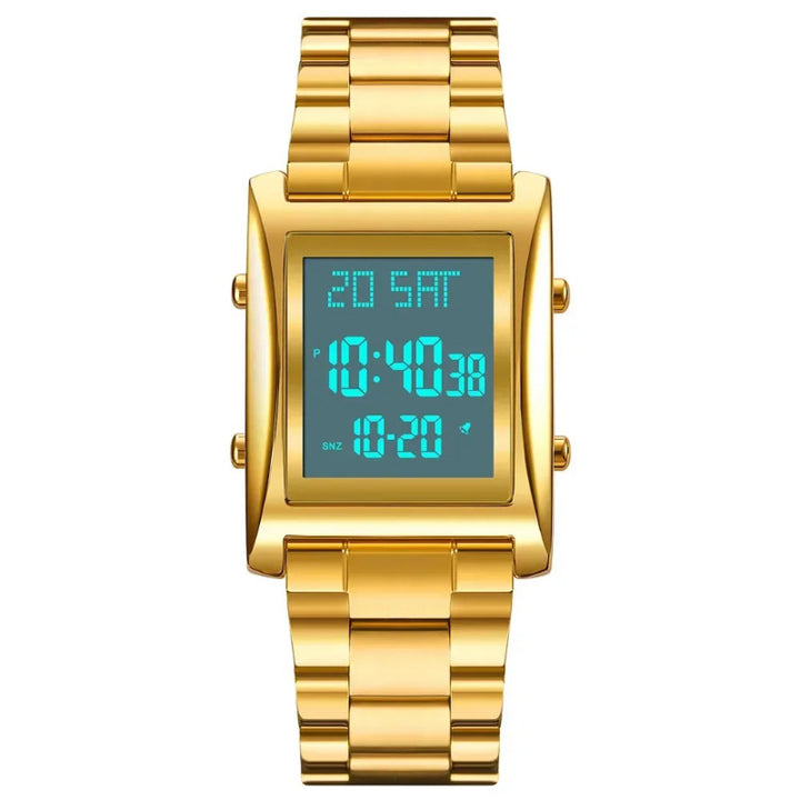 Stainless Steel Dual Time Multifunction Digital Watch for Men