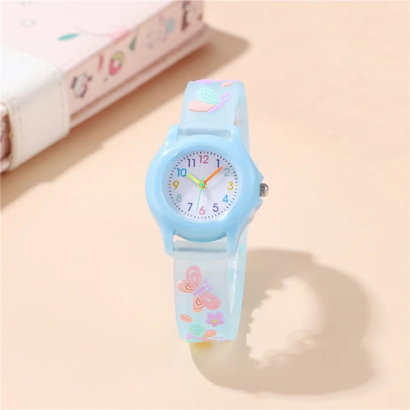 Beginner-Friendly Butterfly Pattern Quartz Watch for Kids