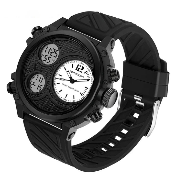 Multi-time Zone Dial Luminous Silicone Strap Watches for Men