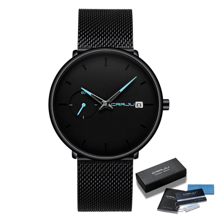 Unique Two-Tone Dauphine Hands Mesh Strap Chronograph Quartz Watches
