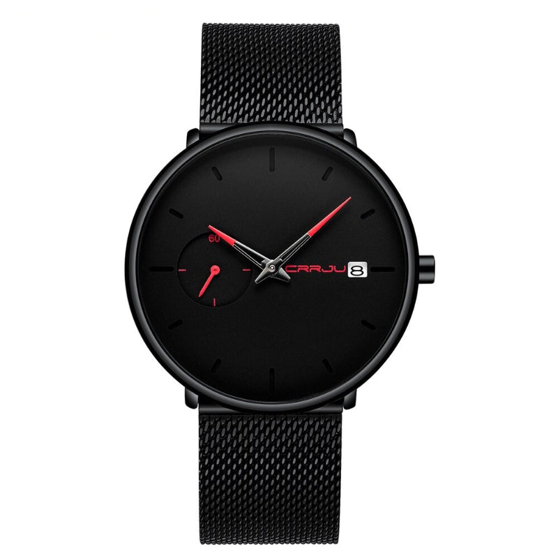 Unique Two-Tone Dauphine Hands Mesh Strap Chronograph Quartz Watches