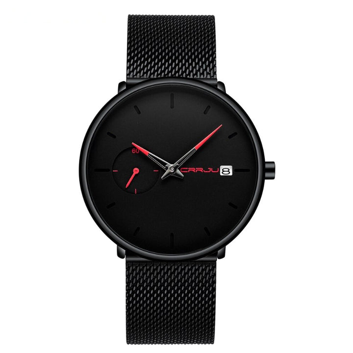 Unique Two-Tone Dauphine Hands Mesh Strap Chronograph Quartz Watches