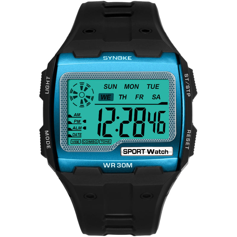 On-trend Digital Large Square Dial Waterproof Sports Watches