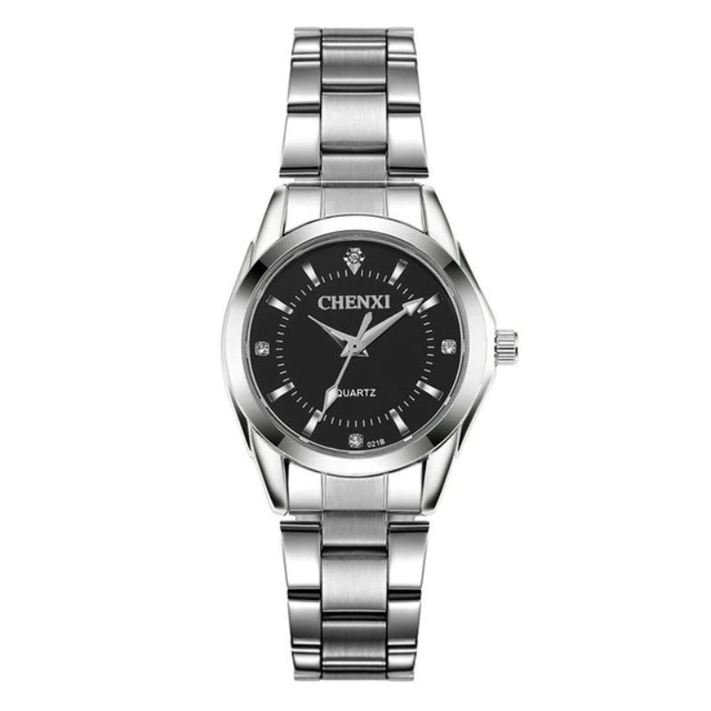 Stainless Steel Multi-color Rhinestone Dial Quartz Watches