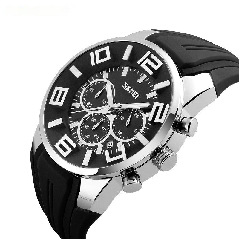 Men's Sporty Large Dial Waterproof Chronograph Quartz Watches