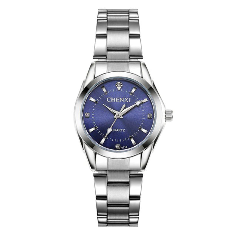 Stainless Steel Multi-color Rhinestone Dial Quartz Watches
