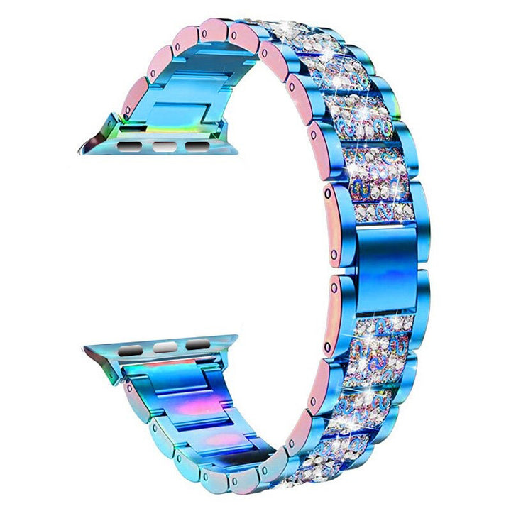 Stainless Steel Rhinestone-studded Replacement Strap for Apple Watches