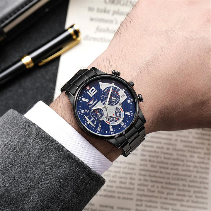 Men's Business and Leisure Stainless Steel Chronograph Watches