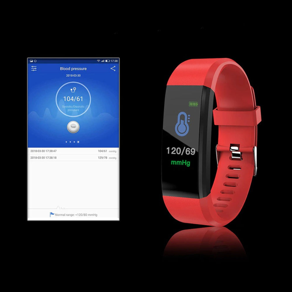 Digital Blood Pressure Monitoring Unisex Smart Watch With Bluetooth