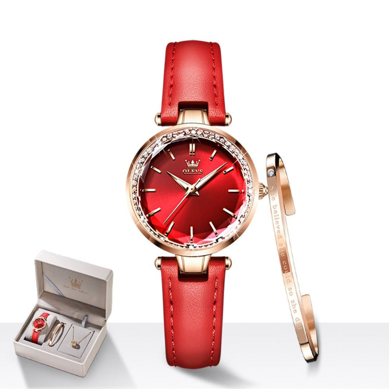 Thin and Light Luminous Dial with Multi-color Vegan Leather Strap Quartz Watches