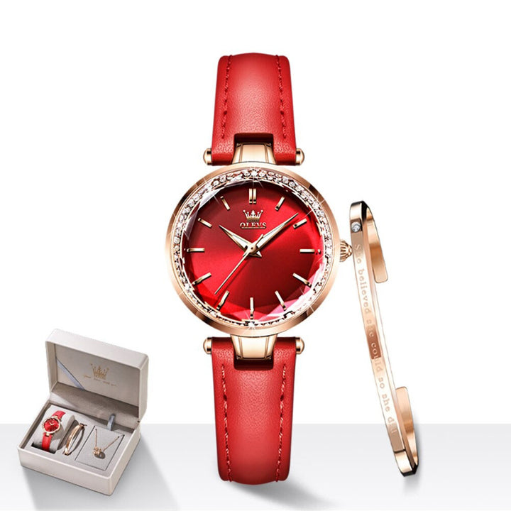 Thin and Light Luminous Dial with Multi-color Vegan Leather Strap Quartz Watches
