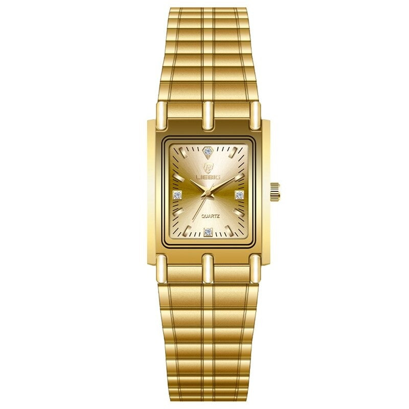 Retro Elegant Small Square Case Couple's Quartz Watches