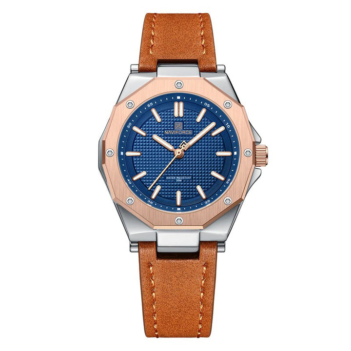 Unique Geometric Case Shape Vegan Leather Strap Quartz Watches