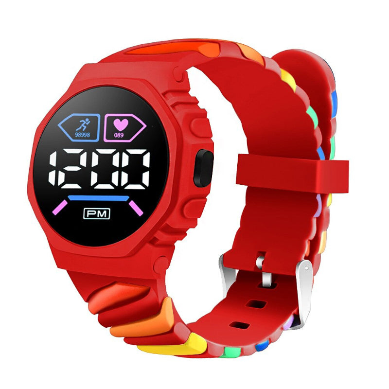 Colorful Rainbow Silicone Strap Children's Digital Watches