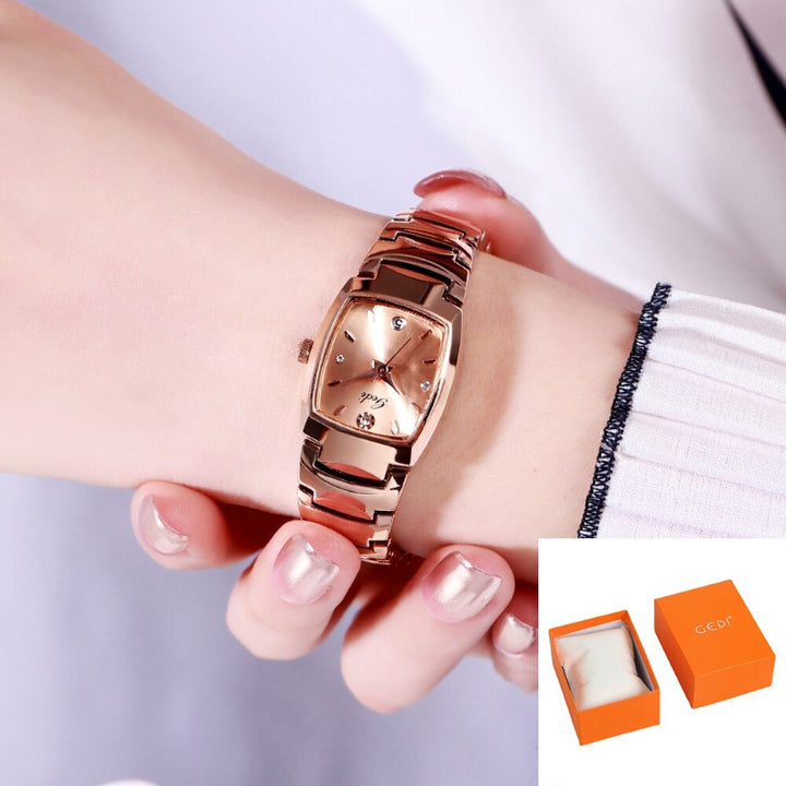 Refined Leisure Fashion Dial with Stainless Steel Strap Quartz Watches