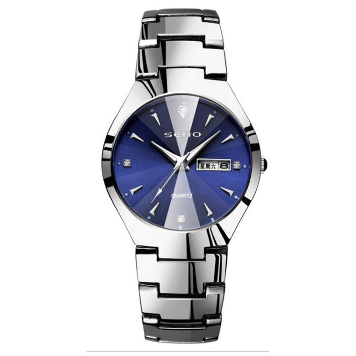 Sophisticated His and Her Stainless Steel Couple's Quartz Watches