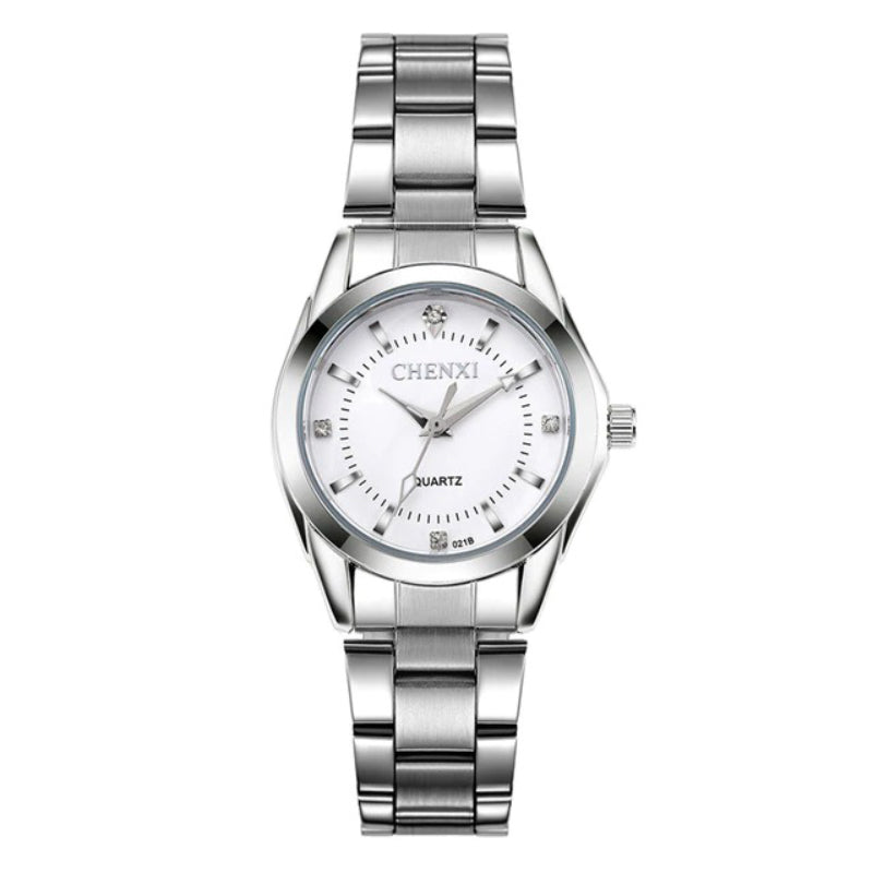 Stainless Steel Multi-color Rhinestone Dial Quartz Watches