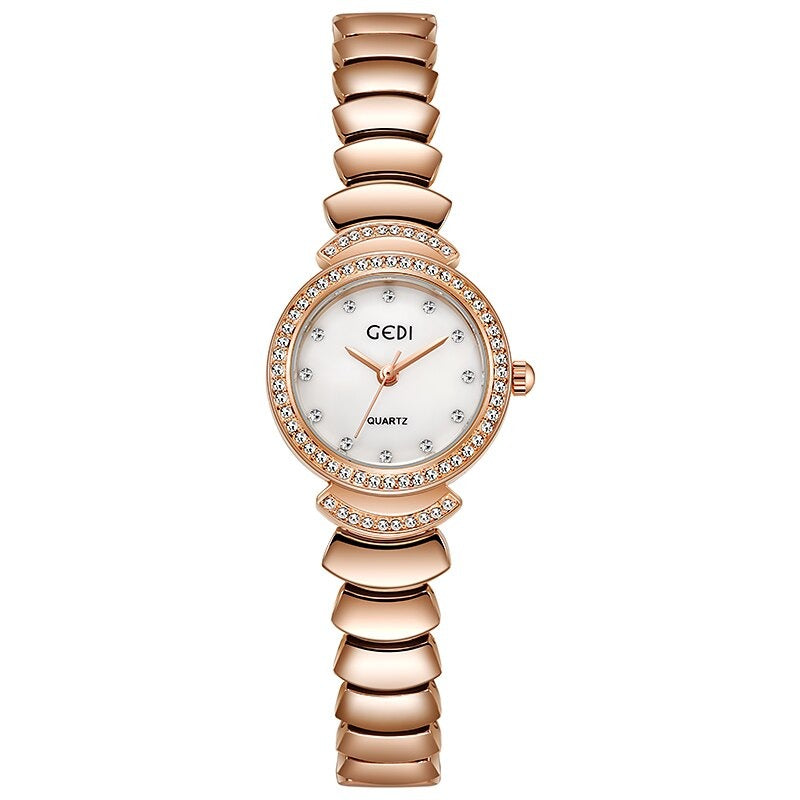 Eye-Catching Colorful Dial with Rhinestone Adorned Waterproof Quartz Watches