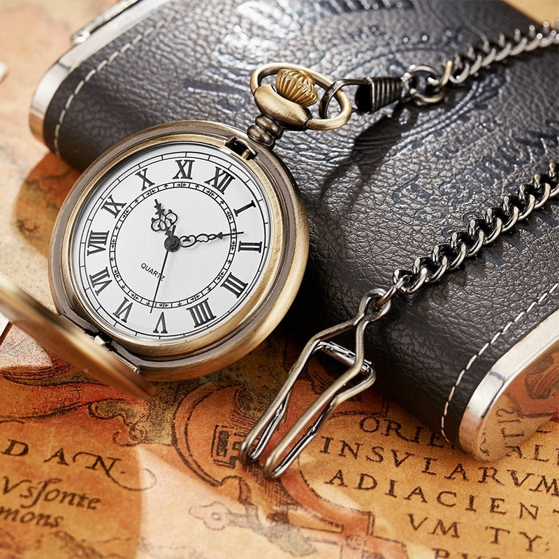 Timeless Roman Numerals Quartz Pocket Watches