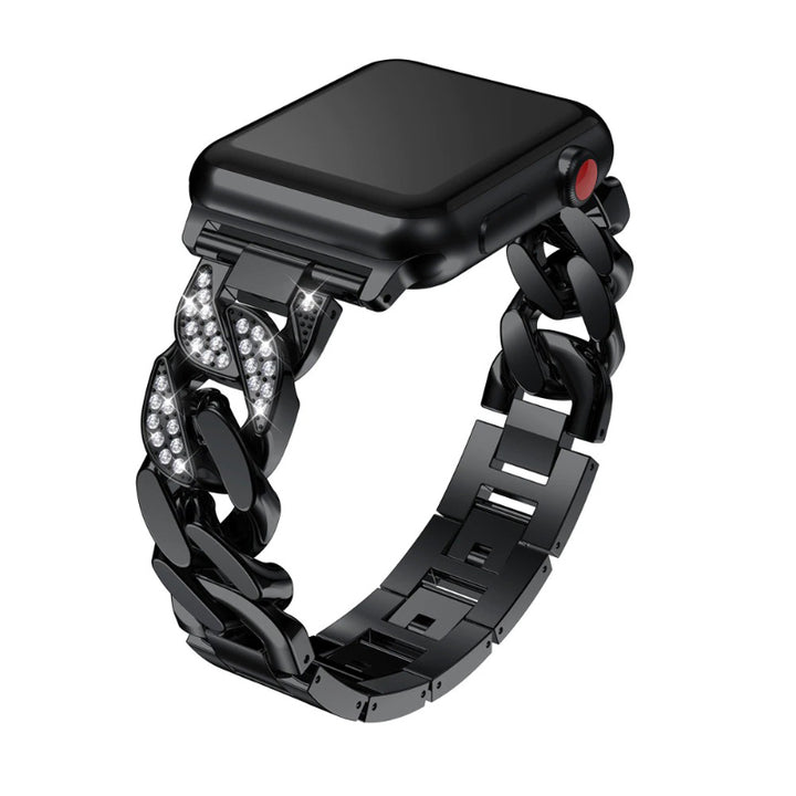 High-Fashion Chain with Rhinestone Replacement Strap for Apple Watches