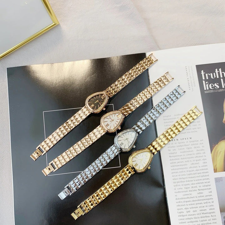 Light and Luxurious Snake Head Shape Dial Quartz Watches