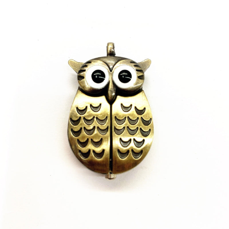 Vintage Mini Owl Shape Pendant Necklaces Quartz Watches