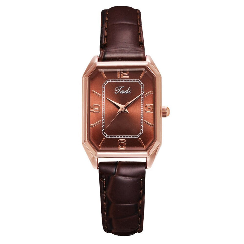Minimalist Classic Rectangle Case with Vegan Leather Strap Quartz Watches