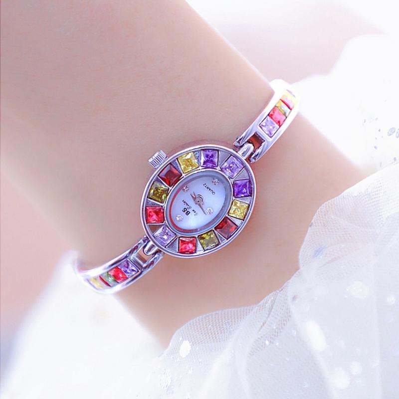Multi-color Rhinestone Bejeweled Small Dial Quartz Watches