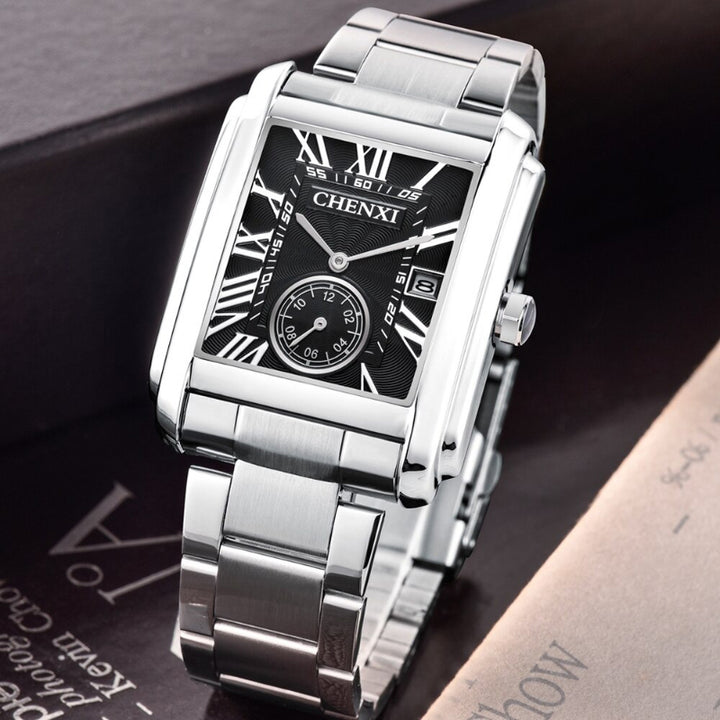 High-end Fashion Brand Luxury Stainless Steel Square Case Quartz Watches