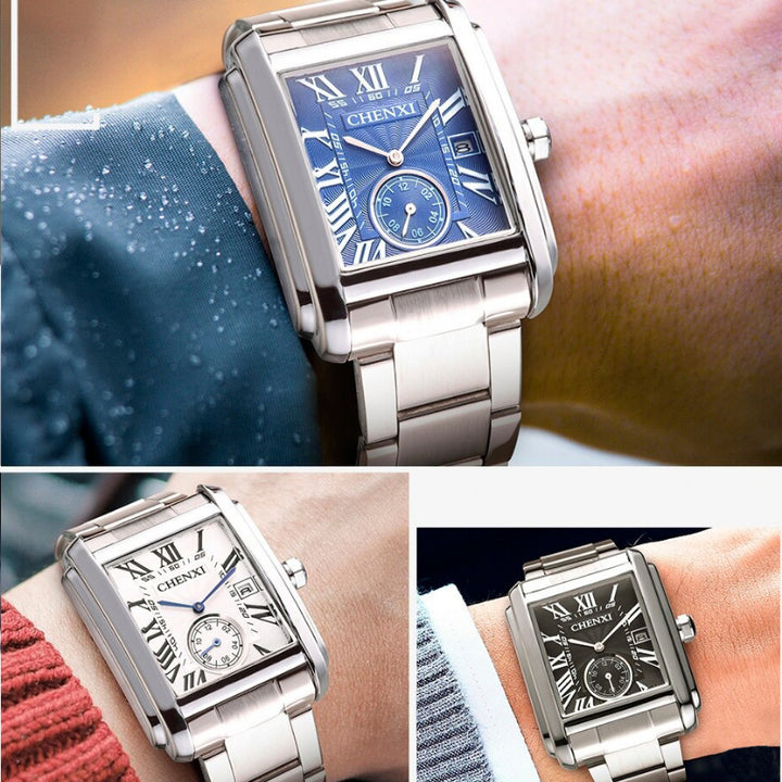 High-end Fashion Brand Luxury Stainless Steel Square Case Quartz Watches