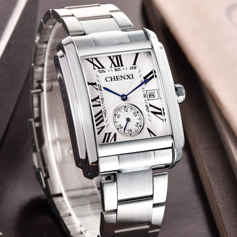 High-end Fashion Brand Luxury Stainless Steel Square Case Quartz Watches