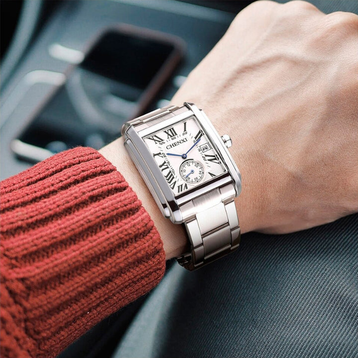 High-end Fashion Brand Luxury Stainless Steel Square Case Quartz Watches