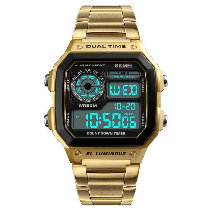 Digital Watch - The Sleek Compass™ Casual Stainless Steel Digital Watches For Men