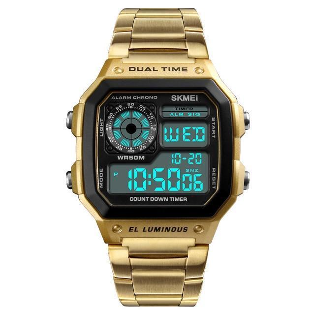 Digital Watch - The Sleek Compass™ Casual Stainless Steel Digital Watches For Men