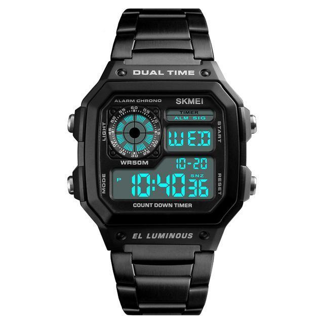 Digital Watch - The Sleek Compass™ Casual Stainless Steel Digital Watches For Men