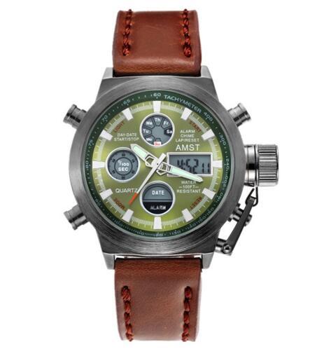 Dual Display Watch - The Military™ Luxury LED Nylon & Leather Strap LED Watches For Men