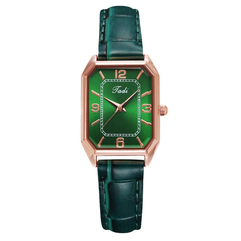 Minimalist Classic Rectangle Case with Vegan Leather Strap Quartz Watches
