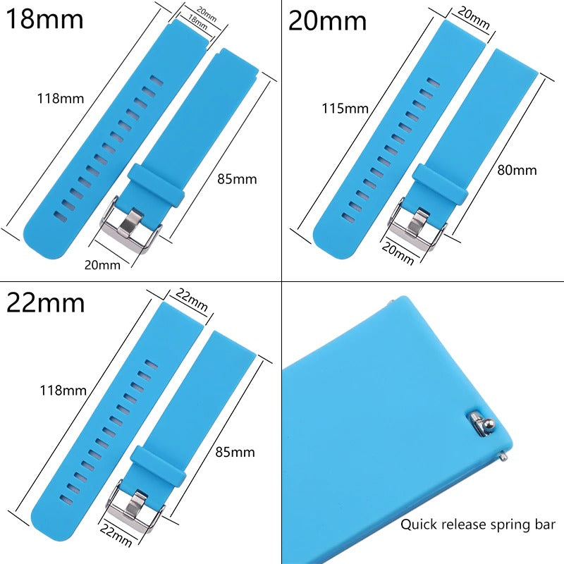 Multi-color Waterproof Soft Silicone Replacement Watchbands