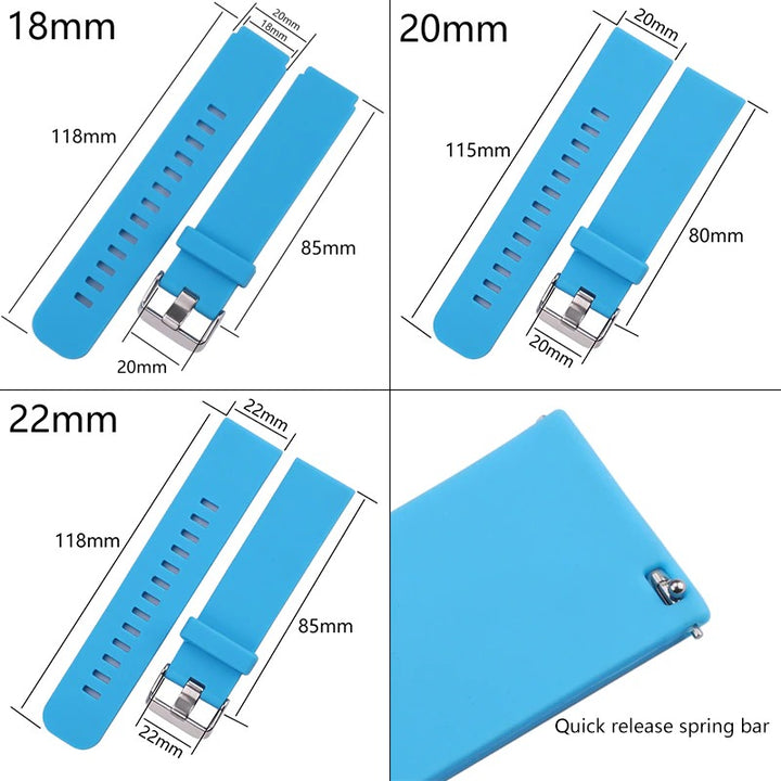 Multi-color Waterproof Soft Silicone Replacement Watchbands
