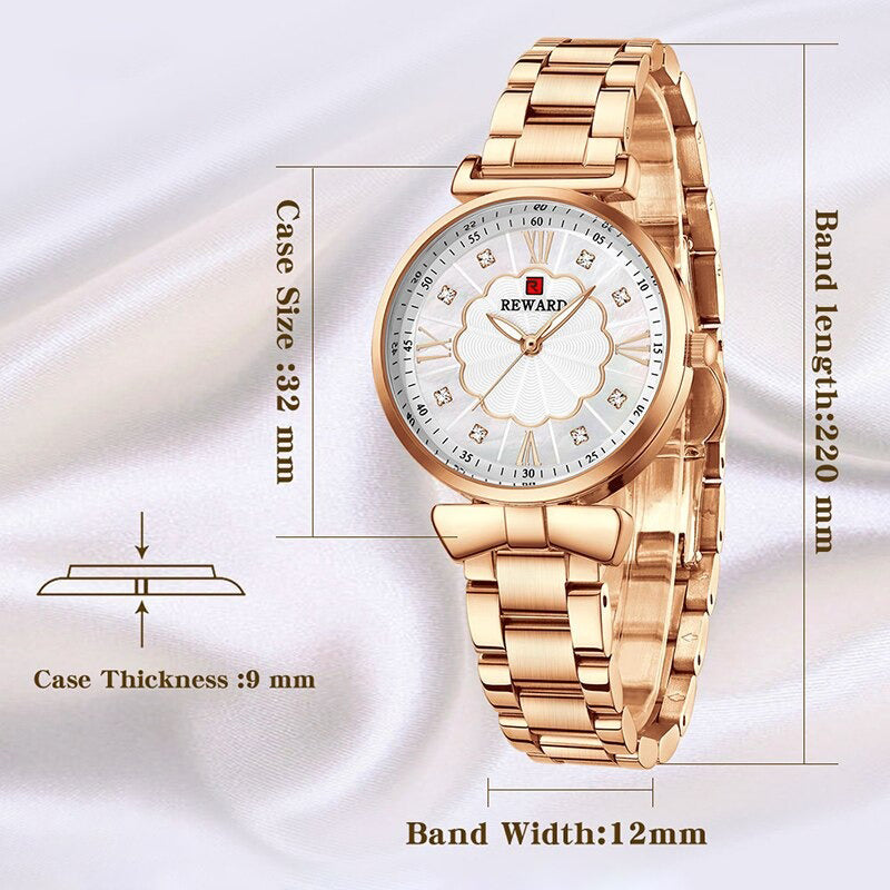Graceful Classic Bowknot Style with Rhinestone Inlay Ultra-thin Quartz Watches