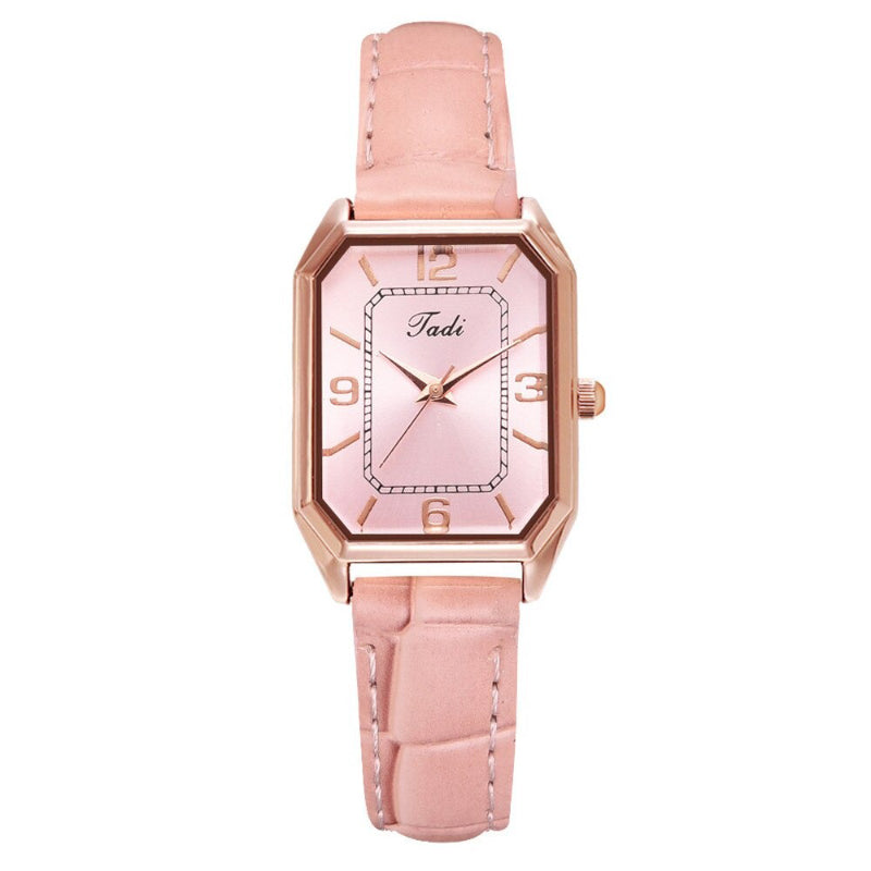 Minimalist Classic Rectangle Case with Vegan Leather Strap Quartz Watches