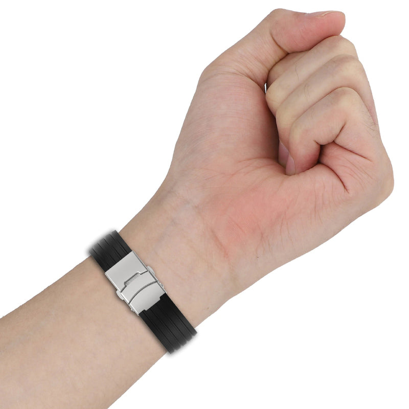 Trendy Silicone Strap with Stainless Steel Buckle for Apple Watches
