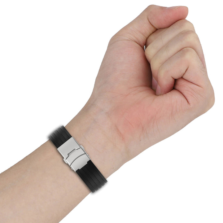 Trendy Silicone Strap with Stainless Steel Buckle for Apple Watches