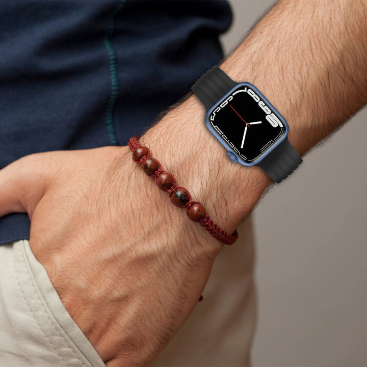 Trendy Silicone Strap with Stainless Steel Buckle for Apple Watches