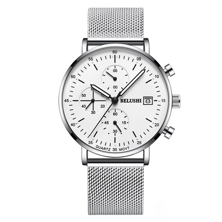 Stainless Steel Luminous Hands Large Dial Chronograph Watches