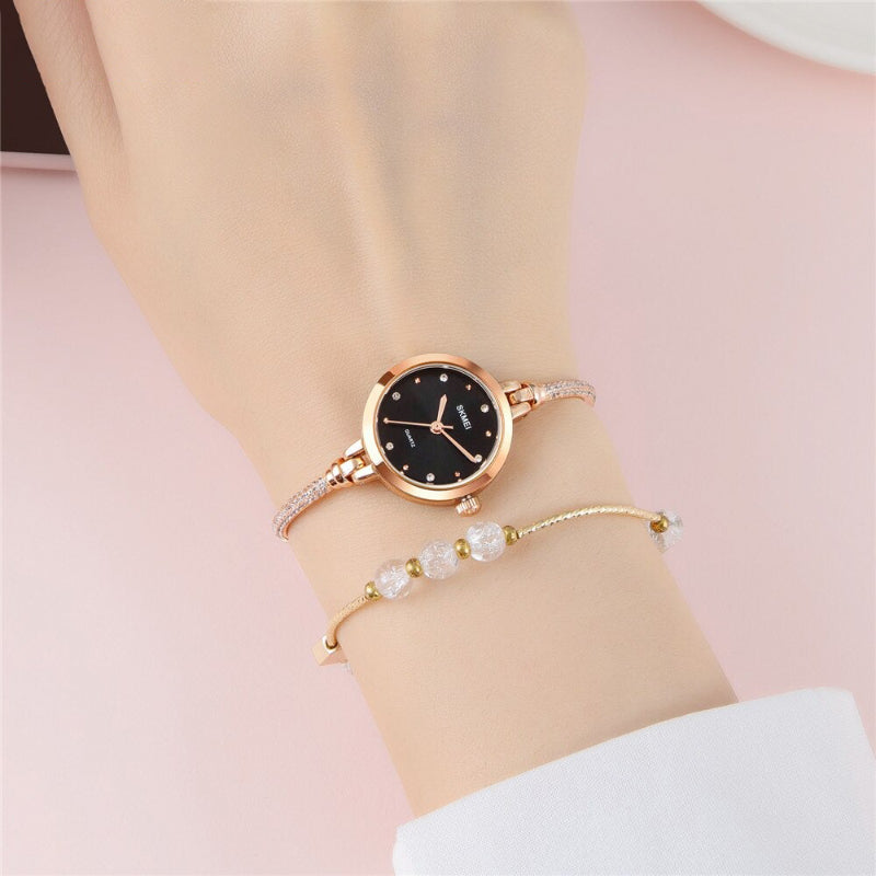 Ultra-Slim Rhinestone Chain Bracelet Quartz Watches