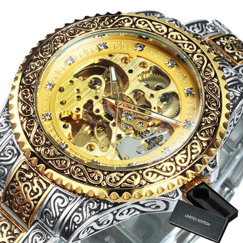UPDATE PRODUCT TYPE - 3D Vintage Royal Engraved Fashion Automatic Watches